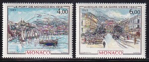 15 モナコ【未使用】＜「1985 SC#1488-89 美しい時代のモナコ・ユベール クレリッシの絵画」　2種完 ＞