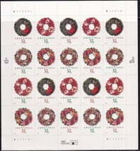 27 米国・クリスマス【未使用】＜ 1998 SC#3252b クリスマス・リース 切手帳ペーン（シール式）＞_画像1