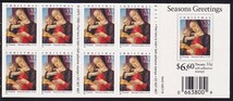 28 米国・クリスマス【未使用】＜ 1999 SC#3355a 聖母子 切手帳ペーン（シール式）＞_画像2