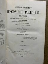 1832年刊　セー「政治・経済学著作集」　第3版　Jean-Baptiste SAY, Cours complet d’economie politique pratique. 2 Vols._画像4