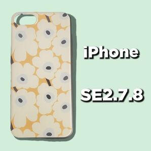 人気 iPhone SE2 7 8 クリーム マリメッコ フラワー ミニウニッコ