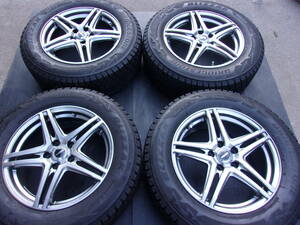 ★売切り★バリ山DM-V2★225/65R17★美品HOTSTUFF★PCD114.3 7J +38 ガンメタ系 4本セット NXRAV4ハイブリッドハリアー