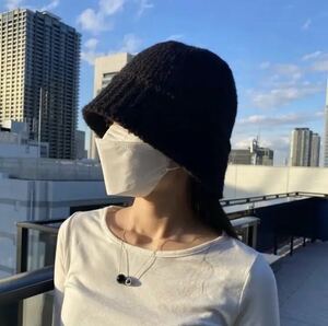 シンプルなニット帽 バケットハット バケハ 帽子 ブラック ニットキャップ 紫外線防止 男女兼用 新品 匿名&即日発送！