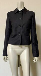 23区 オンワード樫山 シャツジャケット 38サイズ 濃いめグレー カシミア混 ジャケット シャツ