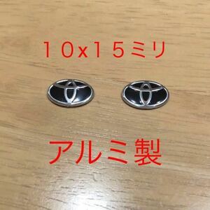 トヨタ エンブレム 3Dシール ２個 アルミ製 TOYOTA ドア ミラー ロゴ 鍵 キー ハンドル ハイエース　アクア　ヤリス　カローラ　ステッカー