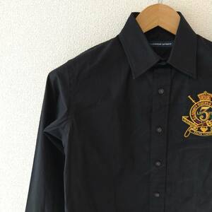 RALPH LAUREN ラルフ ローレン トップス シャツ 無地 ボタン ロゴ 刺繍 長袖 メンズ サイズ165/92A ブラック mm178