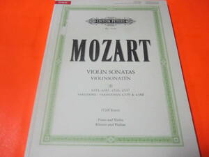 輸入楽譜　Violin Sonatas: K454, 481, 526, 547; Variations K359, 360; Urtext (Edition Peters)　ピアノ＆ヴァイオリン　モーツァルト