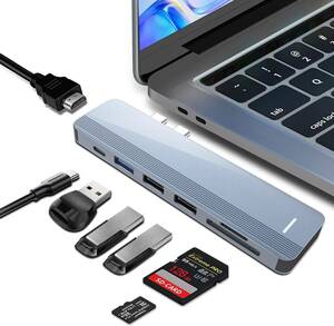 704 Macbook ハブ MacBook Air ハブ mac ハブ 7in2 2023 Macbook Pro USB Type C ハブ 4K HDMIを搭載/100W PD急速充電