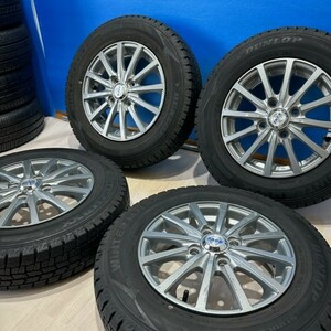 【2020年製造】 145/80R13 ダンロップ WINTER MAXX WM02 スタッドレスタイヤ アルミ ホイールセット 145/80/13 13×4J P.C.D 100 4H ET：42