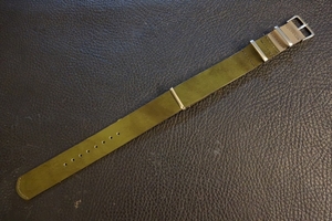 ◆Leather NATO G10Strap◆高品質国産本牛革アニリンカーフ OLIVE GREEN 20mm カスタムオーダー(バックルカラー)受注生産 腕時計ベルト