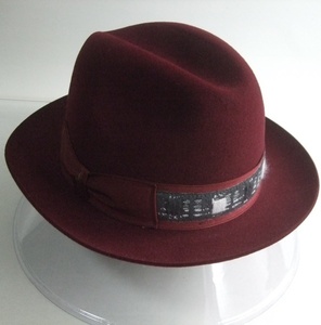 Borsalinoboru surrey no wool fur felt hat center tento hat 58. unused goods tax included regular price 36.300 jpy Italy made man and woman use 