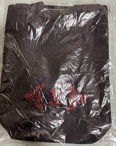 X JAPAN most lot YOSHIKI embroidery entering ② bag . black tote bag rare valuable X JAPAN Logo embroidery . good-looking!