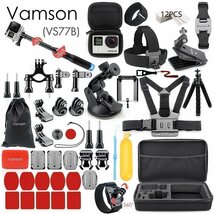 Vamson Gopro アクセサリー Set go pro hero 7 6 5 4 3 kit 3 way selfie stick Eken　モデル：VS77A/VS77B_画像1