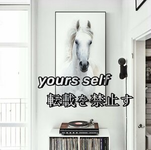 Art hand Auction Horse decorative painting entrance decoration oil painting luxury oil painting mural living room, painting, oil painting, animal drawing