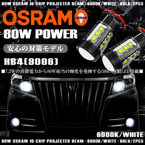 40系 前期/中期 レクサス/LEXUS LS460/LS600h HB4 フォグランプ LED 80W OSRAM プロジェクター発光 6000K ホワイト 白 純正交換 車検対応☆