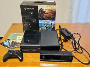 1円～動作品 マイクロソフト XBOX ONE 本体 +Kinect Day One Edition 500GB Microsoft 純正ヘッドフォンおまけ