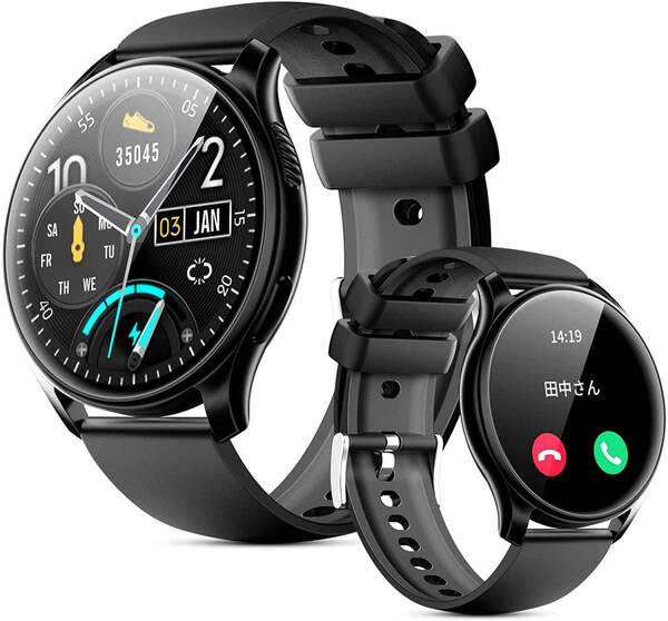 スマートウォッチ 【2023年新登場 通話機能付き 音楽再生】 1.28インチ 丸型 Bluetooth5.2 smart watch 腕時計