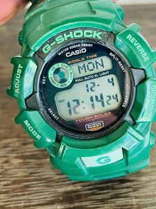 カシオ 腕時計 G-SHOCK G-2300 WORLD TIME ラウンド デジタル タフソーラー メンズ グリーン CASIO G-2300GR 現状品
