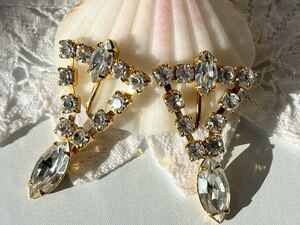 ヴィンテージ ** 美しいラインストーンのイヤリング vintage earrings