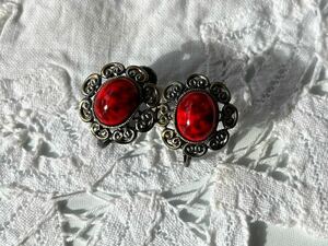 ヴィンテージ ** カボションの美しいイヤリング vintage earrings