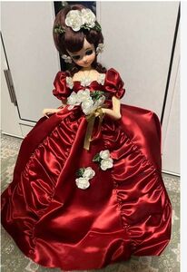 昭和ポーズ人形　フランス人形　55センチ　美品 ドール 昭和レトロ 人形 DOLL ドレス アンティーク 当時物
