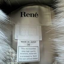 【美品】Rene ロングコート フォックスファー TISSUE 36 チェック ルネ M リアルファー ボタン_画像8