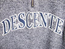 DESCENTE GOLF デサントゴルフ ハーフジップ ニット セーター 防風裏地 グレーネイビー系 S ゴルフウェア メンズ _画像3