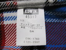  美品 EDWIN エドウィン 厚手 チェック柄 長袖 ネルシャツ S ヘヴィネル_画像8