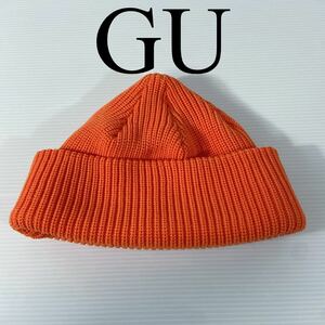 GU ジーユー　ニット帽　未使用　Freeサイズ　オレンジ　防風防寒　美品
