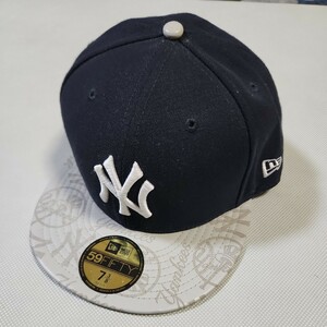 ニューヨークヤンキース×ニューエラキャップ帽子　59FIFTY　58.7センチ　　中古キャップ帽子 YANKEES NEWERA