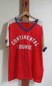 1960～70'S VINTAGE USA古着★ヴィンテージ◇Tシャツ ゲームシャツ ナンバリング ナイロン系 Vネック CONTINENTAL LOUNGE