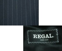 【ゆったりサイズ AB4 ウエスト86cm 形状記憶スーツ】リーガル REGAL ピンストライプ2Bシングルスーツ 総裏地 サイドベンツ 1206a_画像5