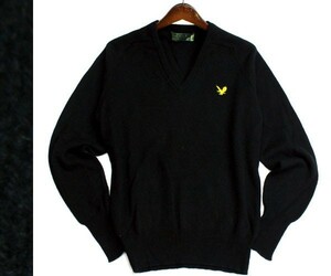 【極上カシミヤ100%】ライル&スコット Lyle&Scott Vネックカシミヤゴルフセーター 重ね着 カジュアルにも サイズL相当 1220f