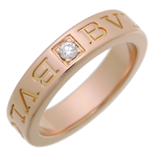 [Ginza Store] Bvlgari Bulgari Double Logo 1p Diamond Ring / Ring 750 Pink Gold № 7 Ladies Men Dh78248