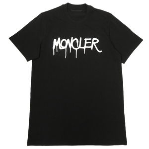 ［飯能本店］MONCLER モンクレール Black Logo Tシャツ #L 8C00013 長袖Ｔシャツ コットン ブラック/ホワイト メンズ DH78615