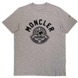 ［飯能本店］MONCLER モンクレール ワールドボクシング Tシャツ #L 8C00022829HP 半袖シャツ コットン グレー メンズ DH78666