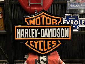 激レア!! HarleyDavidson 42inch 大型 看板 ヴィンテージ アメリカン雑貨 ガレージ チョッパー ナックル パンヘッド ショベル LED カスタム