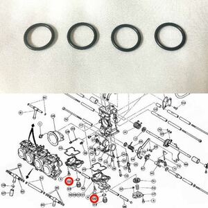 FCR キャブレター 純正 ドレンボルト Oリング 4個セット スモール ラージ 共通 京浜 検 Z1 Z400FX ゼファー CB750F CB1300SF XJR GSX