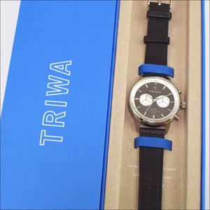 未使用 定価40,700円 TRIWA トリワ SLATE NEVIL スレート ネヴィル ネビル クロノグラフ 腕時計 42mm ブラック×シルバー NEST118-SC010112