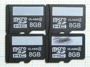*micro SDHC memory card 8GB 4 sheets used * postage 63 jpy ~