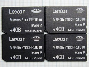 ★Lexar メモリースティック PRODuo 4GB ４枚 中古★送料６３円～