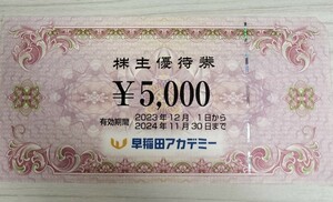 ☆最新☆早稲田アカデミー 株主優待券 5000円②