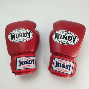 KA★1円～ 中古品 美品 WINDY ウインディ ボクシンググローブ 8オンス レッド 赤