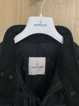 極美品 MONCLER モンクレール ダウン ジャケット 希少 6 XL XXL ブラック メンズ ナイロン ウール 切替 レザー ワッペン_画像4