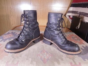 ●Georgia Bootジョージアブーツ●鉄入りロガーブーツ黒US9.5M●27.5cmスチールトゥ編上げブーツ