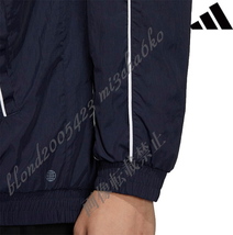 ■新品【adidas】アディダス ゴルフに最適 背面BIGロゴ スリーストライプス ウーブンジャケット■NV/XL_画像5
