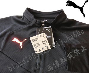 ■新品【PUMA】プーマ ゴルフに最適 DRY-CELL吸水速乾テクノロジー 1/4ジップ モックネックシャツ■BK/XL