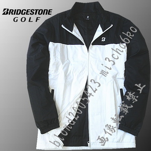 ■新品【BRIDGESTONE GOLF】ブリヂストンゴルフ 左胸刺繍ロゴ 中綿保温フルZIPジャケット■白黒/LL(XL)