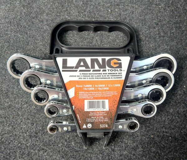 【激安】ラングツールズ 板ラチェットレンチセット（１２角） ５本組 Flat Ratchet Box Wrench【新品・未使用】