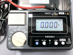 可動確認済みです。分電盤、ブレーカーの漏電対策に！HIOKI(日置電機) IR4051-10 5レンジ デジタル絶縁抵抗計　制御盤等　アナログから移行